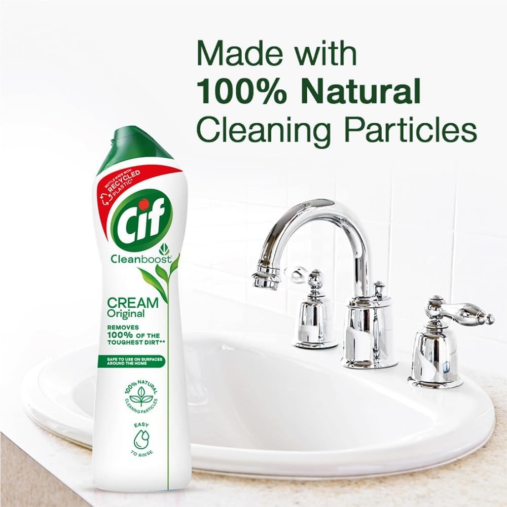 Cif Original bathroom cleaner on tubs and tiles for easy cleaning