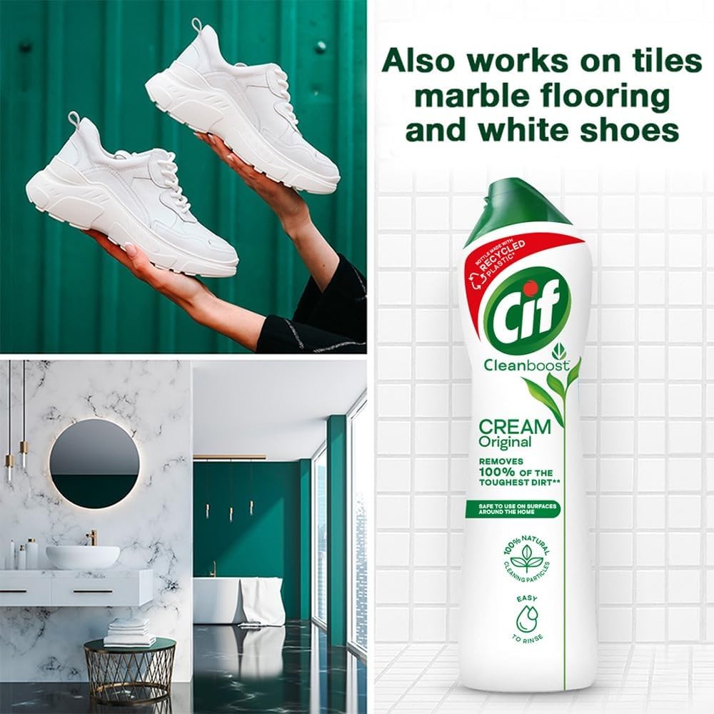 Cif Original easy-rinse texture reduces scrubbing effort