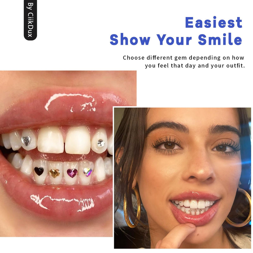 CiikDux tooth jewels stay attractive for two weeks or longer with proper care.