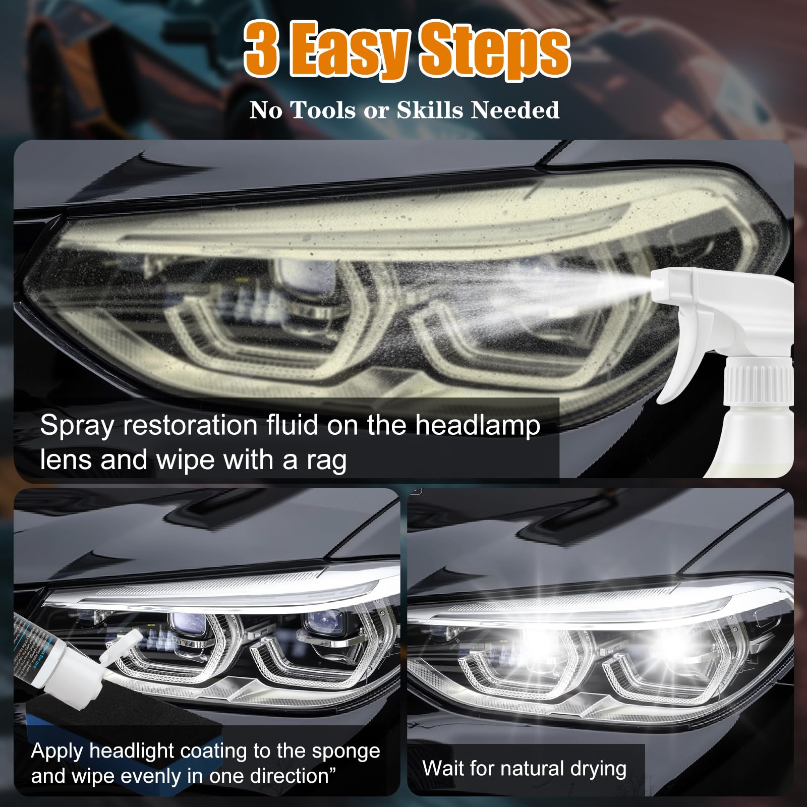 Ciirvoe spray bottle used for quick headlight treatment