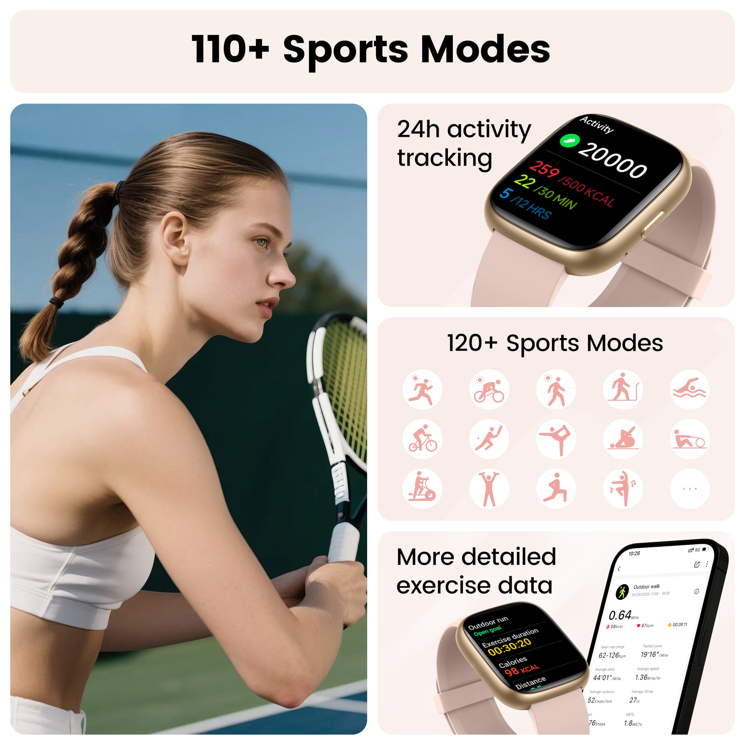 Cillso smartwatch IP68 waterproof to handle sweat and rain during workouts