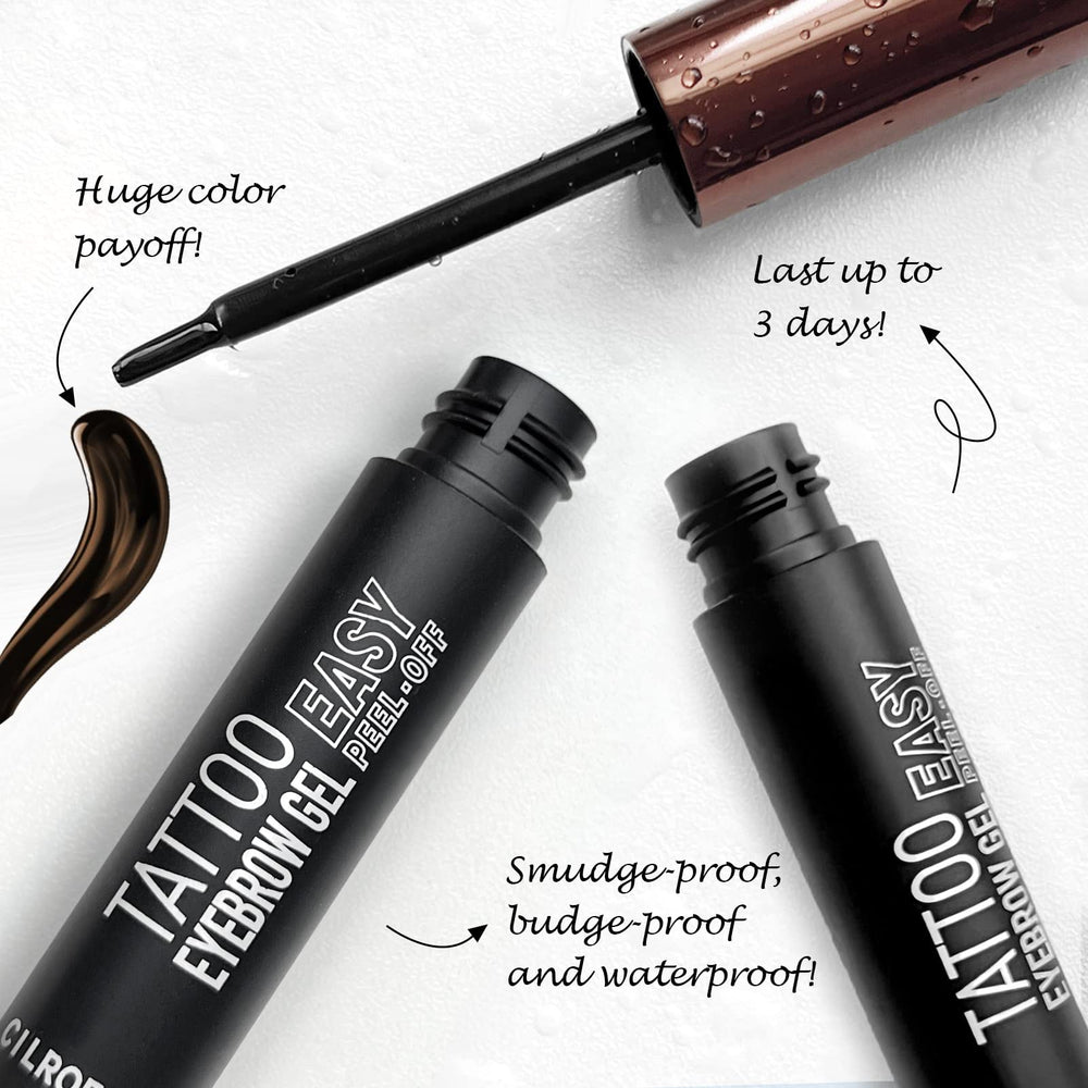 Cilrofelr Tattoo Brow Gel applying brush provides precise brow filling.