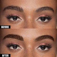 Cilrofelr Tattoo Brow Gel pigmentation close-up shows rich color payoff.