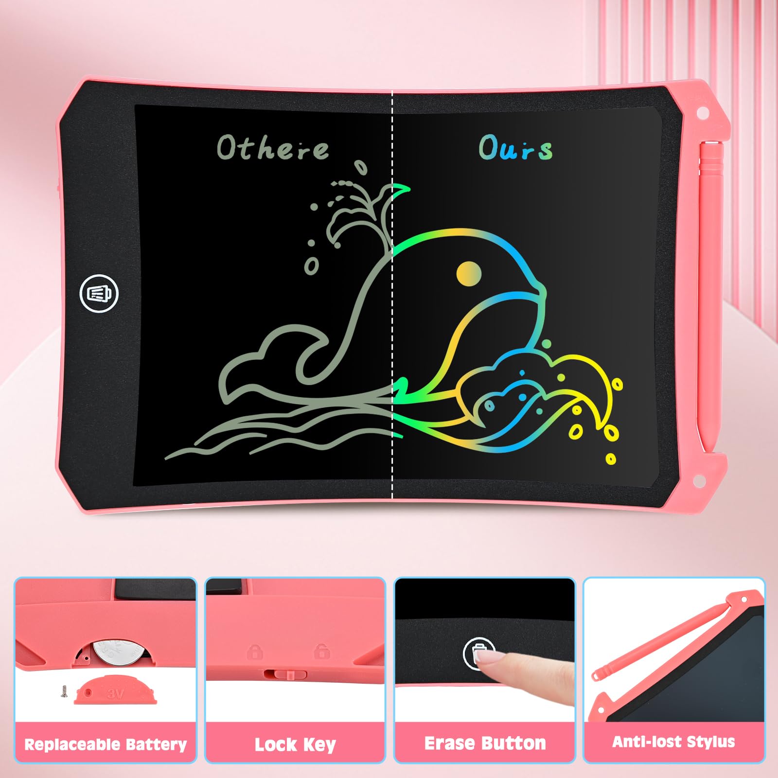 Cimetech mess-free-sketch-pad-battery supports long, paperless drawing sessions.