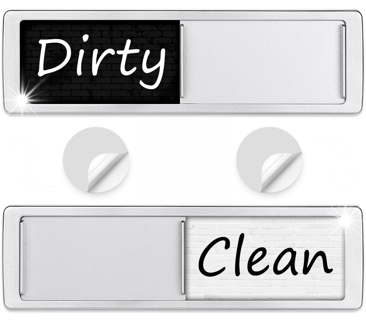 Cimkiz dishwasher magnet clean-dirty sign on a magnetic surface shows status at a glance