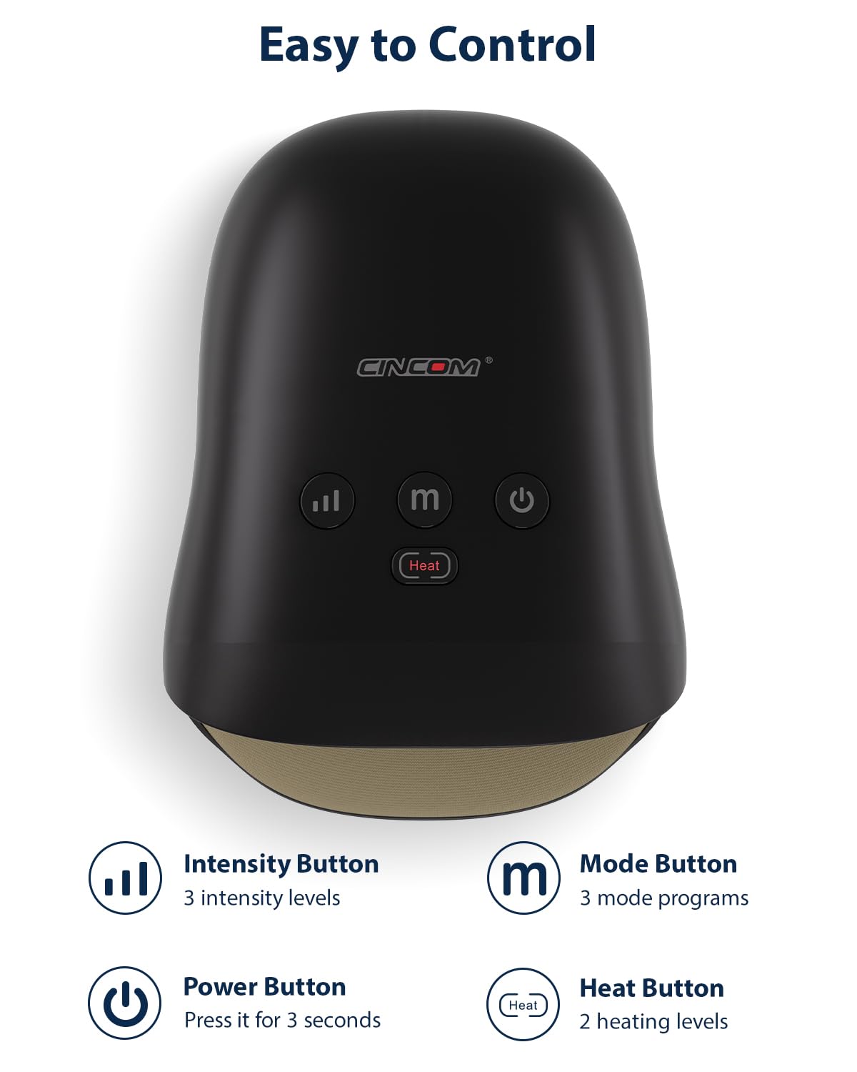 CINCOM Hand Massager with adjustable modes for personalized sessions