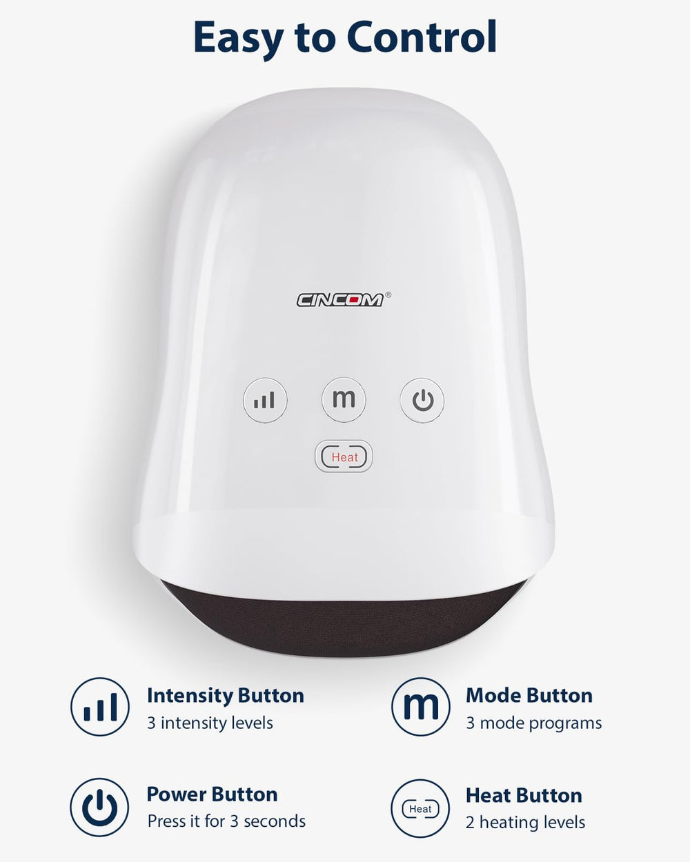 CINCOM Hand Massager air compression targets wrists for relaxation.