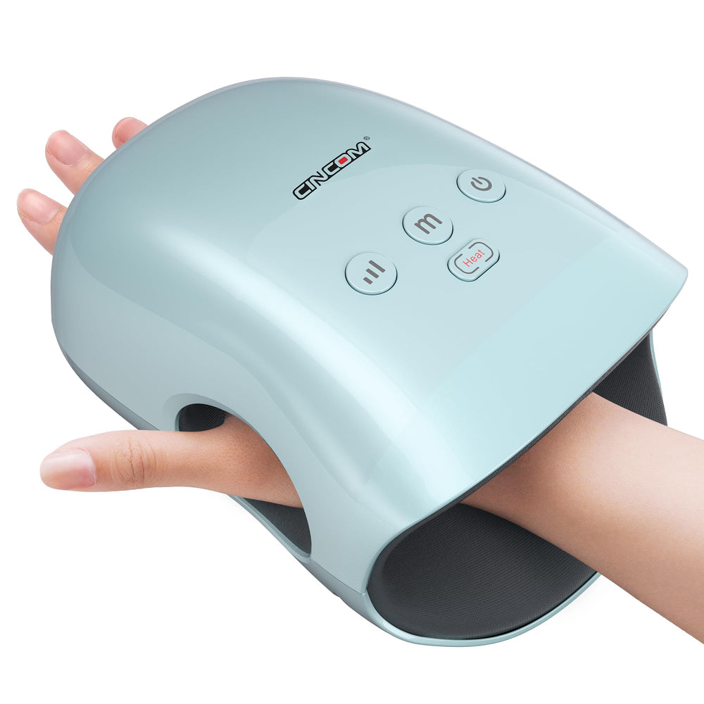 CINCOM hand massager in action with heat for soothing relief