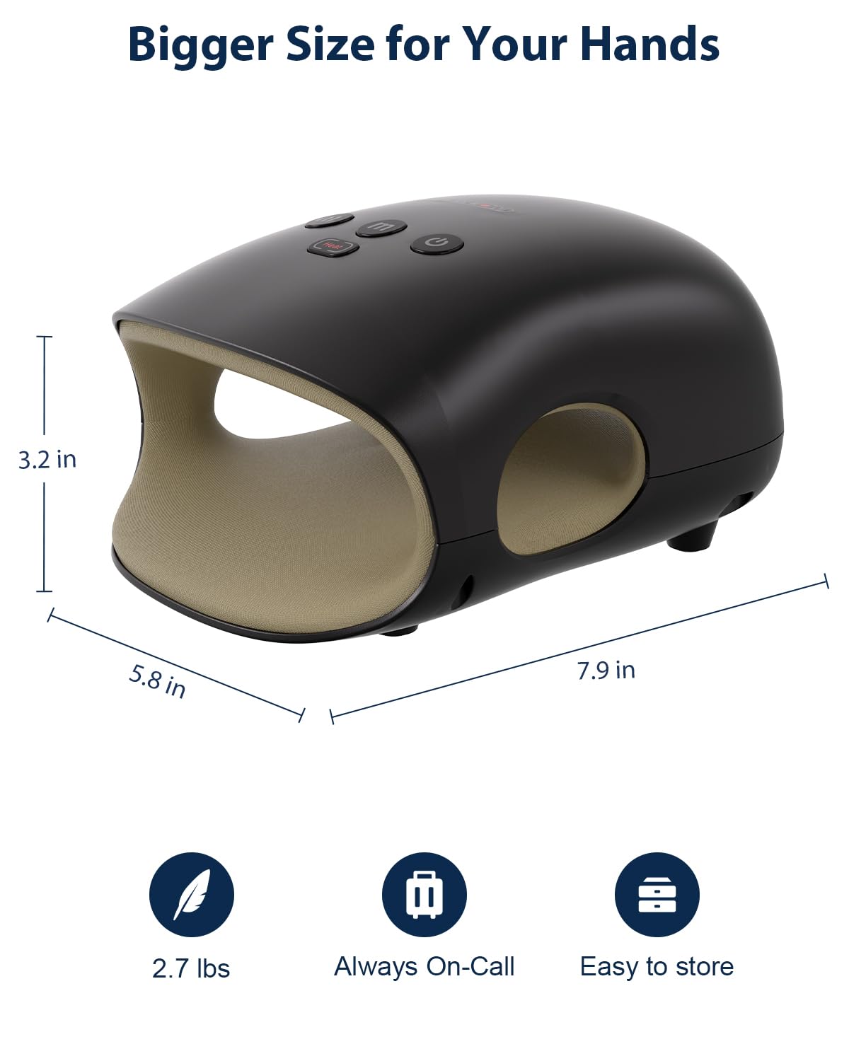 CINCOM Hand Massager compact size ideal for travel and on-the-go wellness