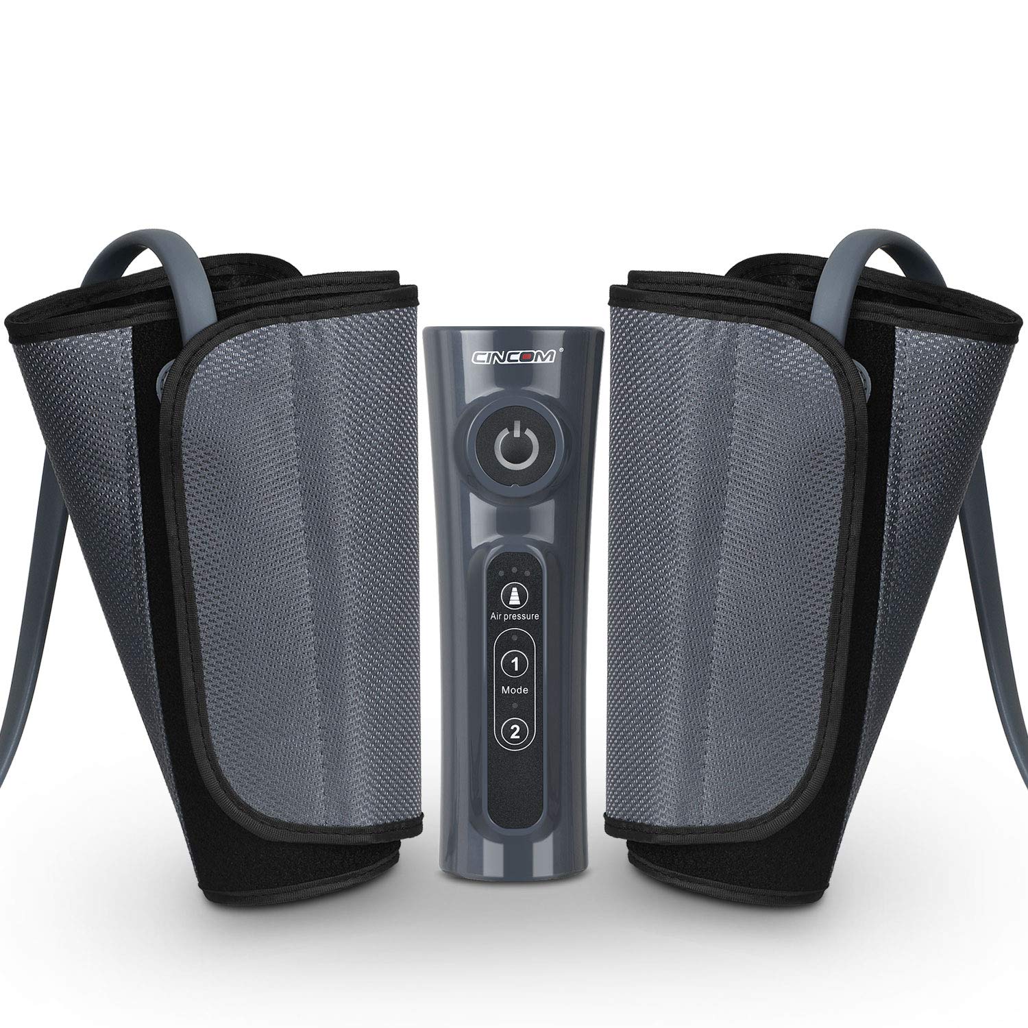 CINCOM leg massager calf wrap open for customizable compression to ease leg fatigue