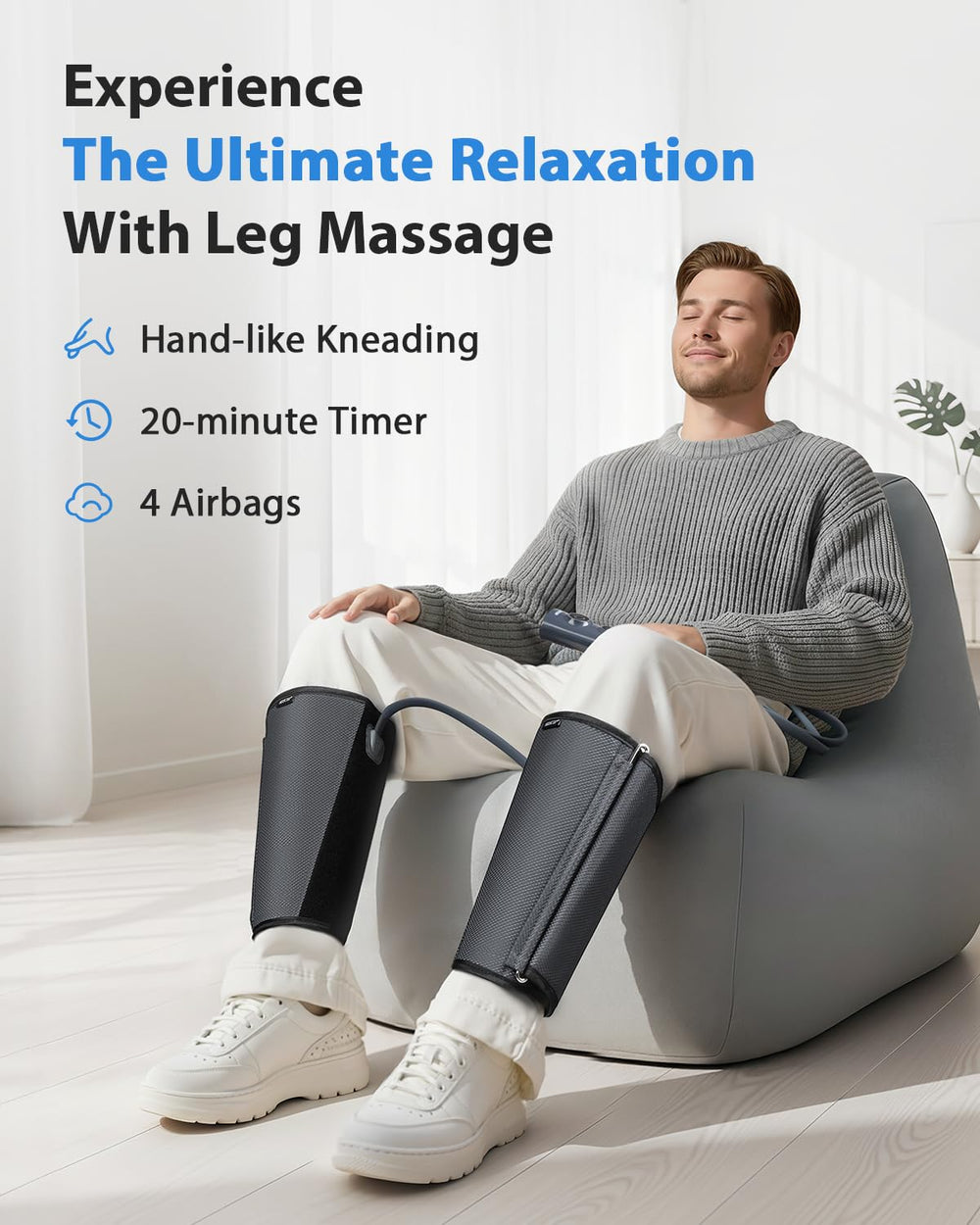 CINCOM leg massager thigh wrap extending coverage for full-leg circulation
