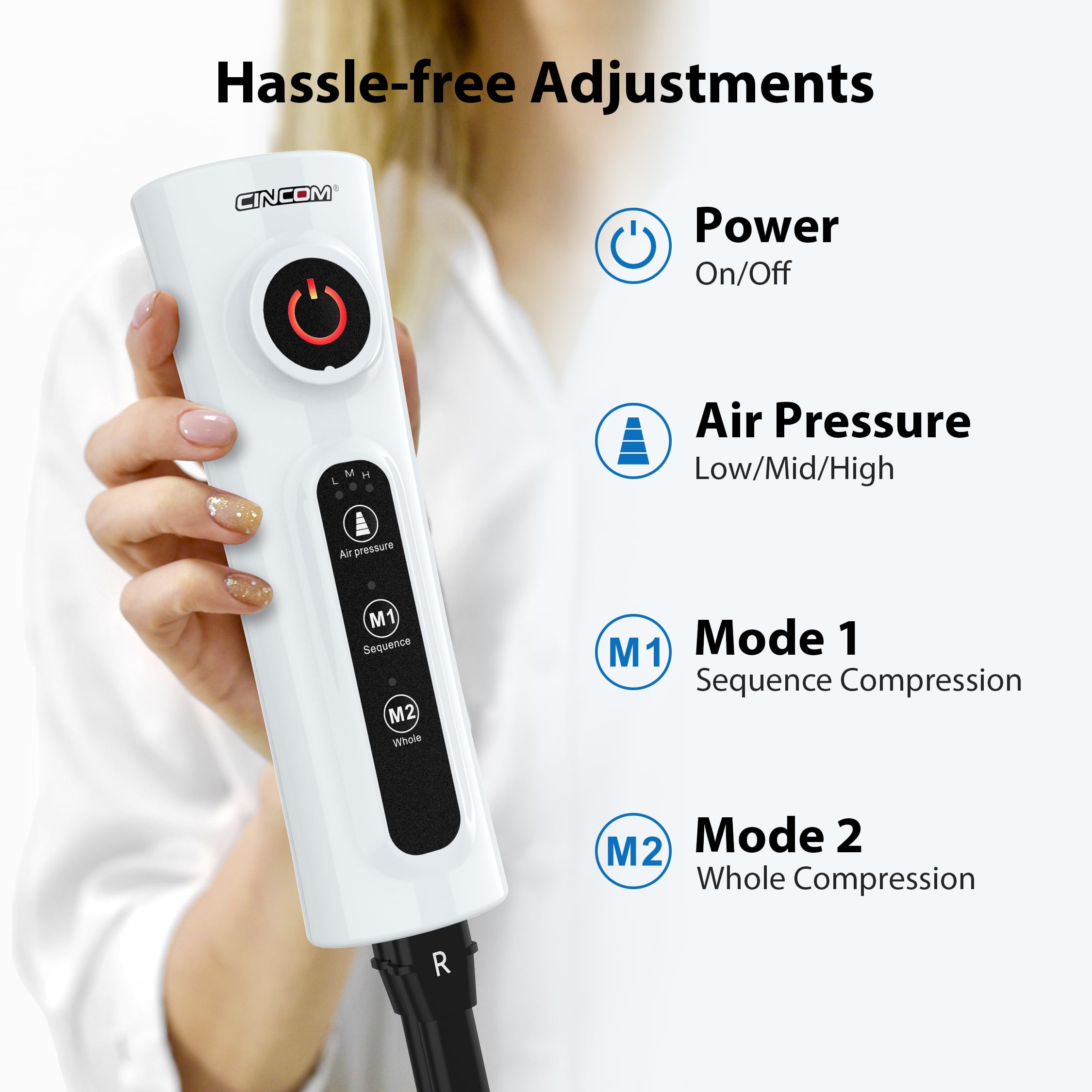 CINCOM leg massager extension pieces expanding fit for larger calves