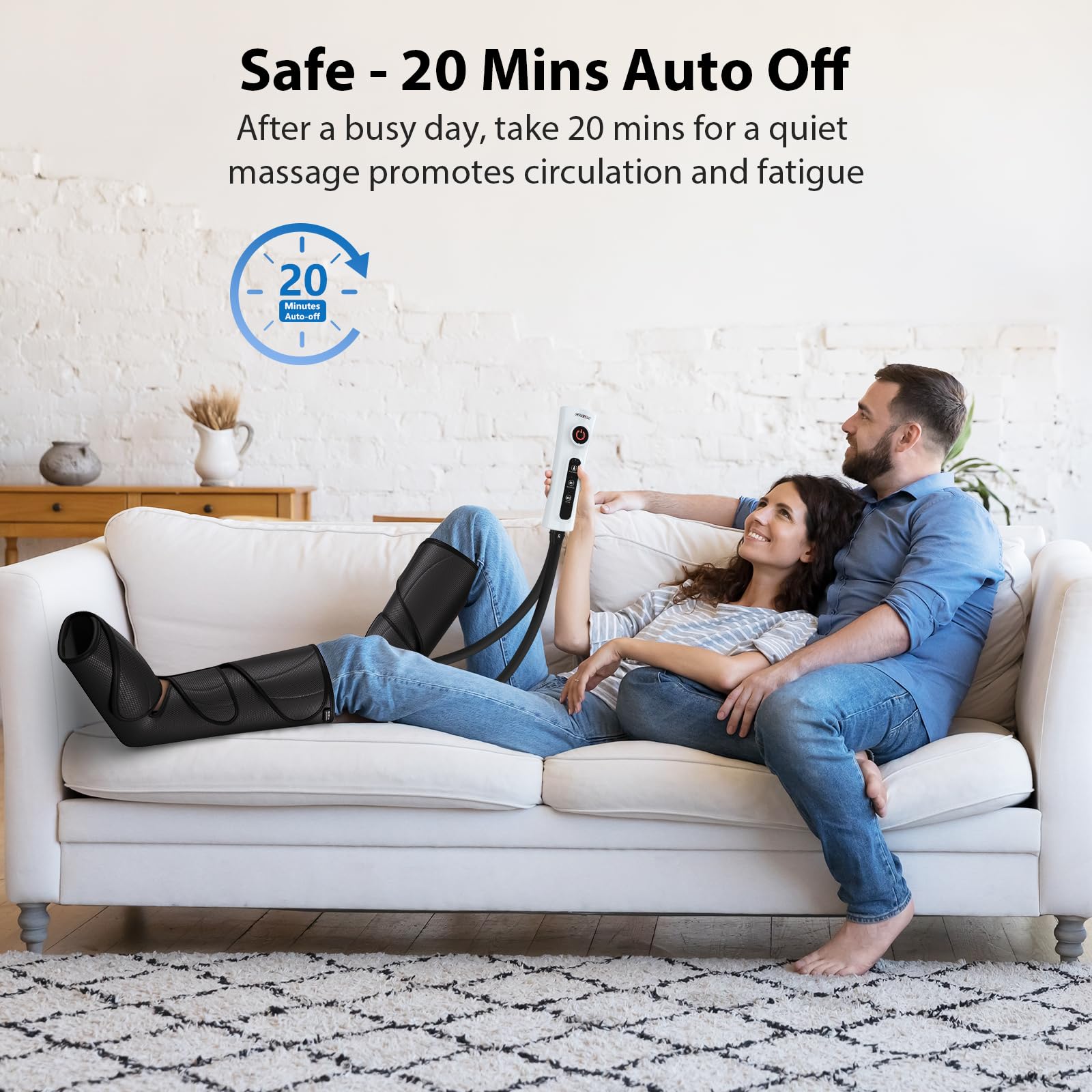 CINCOM leg massager handheld controller with personalized compression settings