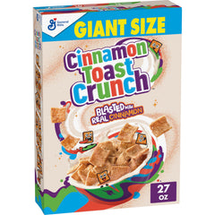 Cinnamon Toast Crunch giant 27oz box ready for family breakfasts.