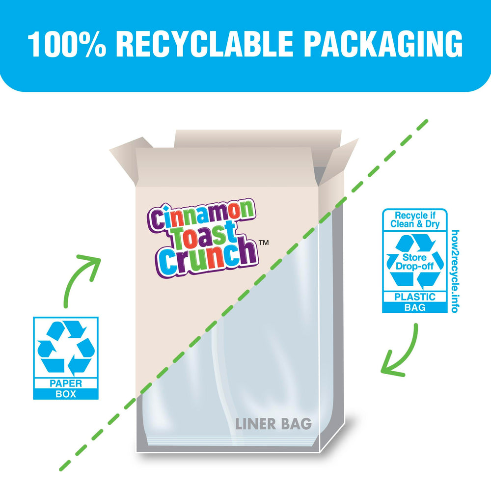 Cinnamon Toast Crunch pantry box with visible nutrition highlights.