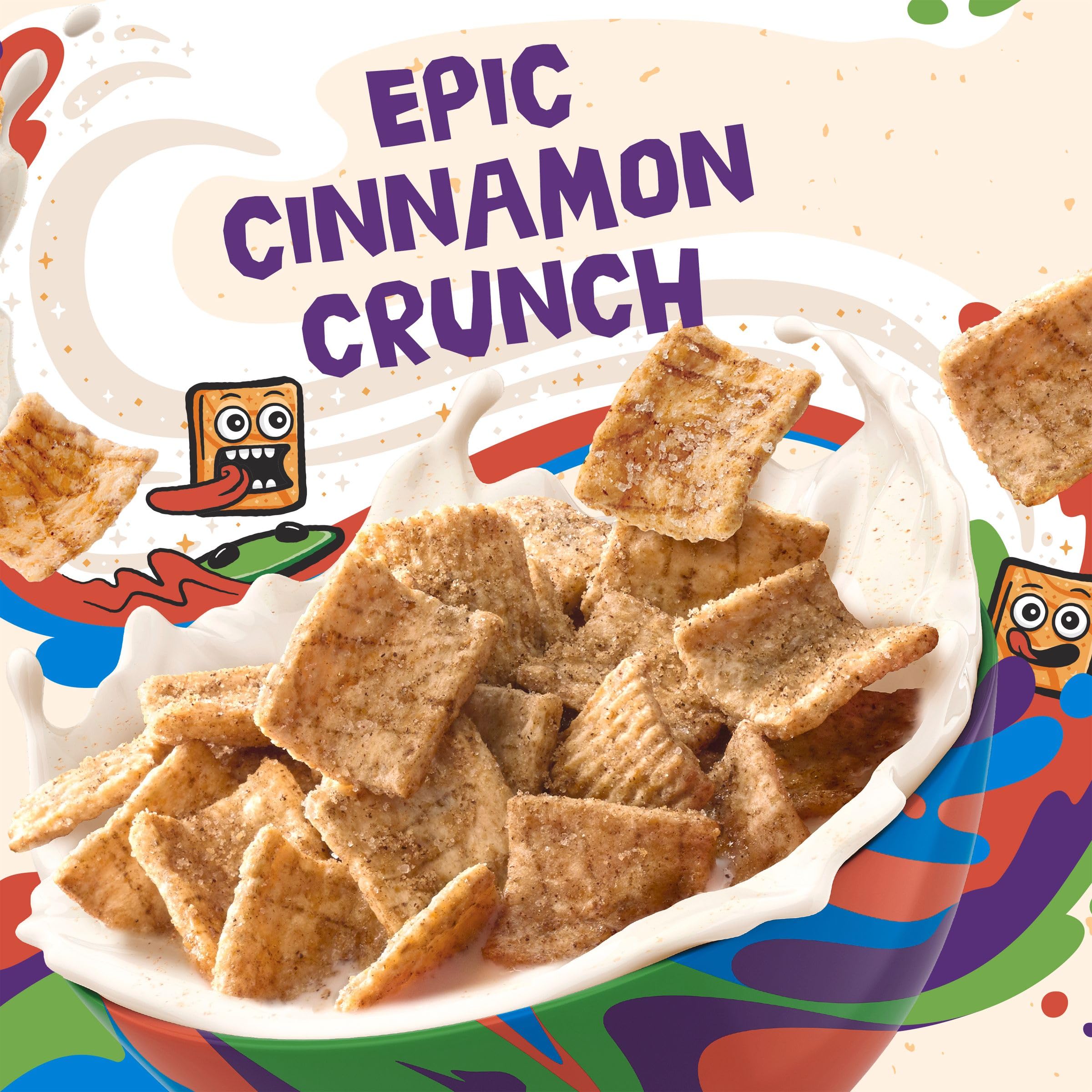 Pouring Cinnamon Toast Crunch into a bowl for a crisp morning crunch