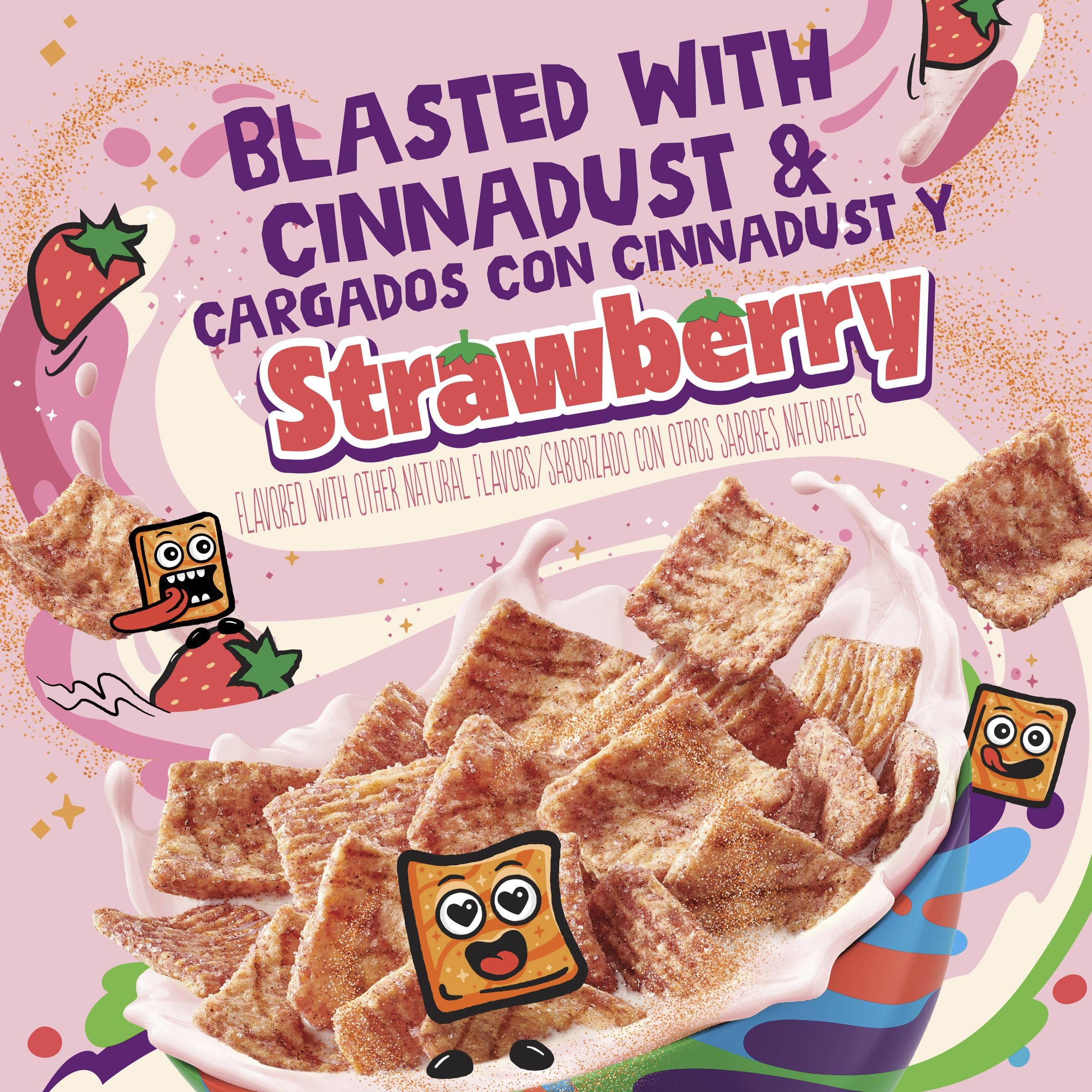 CINNAMILK swirl with Strawberry Cinnamon cereal delivers a creamy crunch