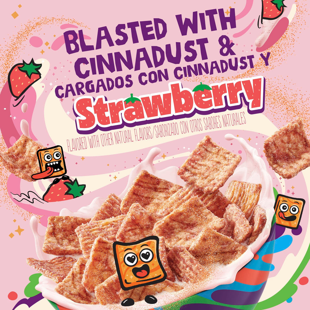 CINNAMILK swirl with Strawberry Cinnamon cereal delivers a creamy crunch