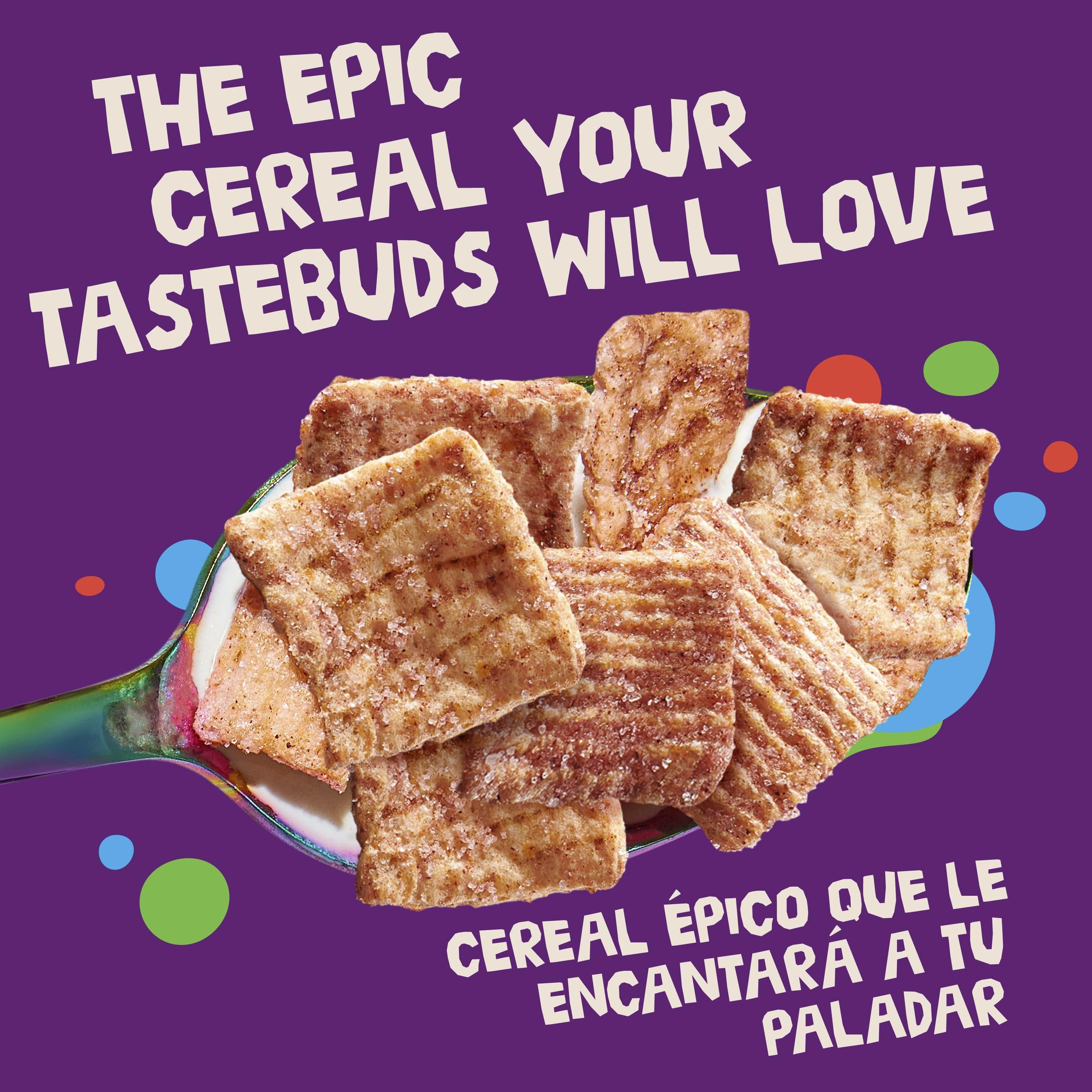 Family size Cinnamon Toast Crunch Strawberry cereal shown as pantry staple