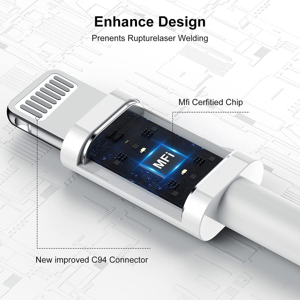 Cionum USB-C to Lightning cable 10ft enables quick data transfer and charging