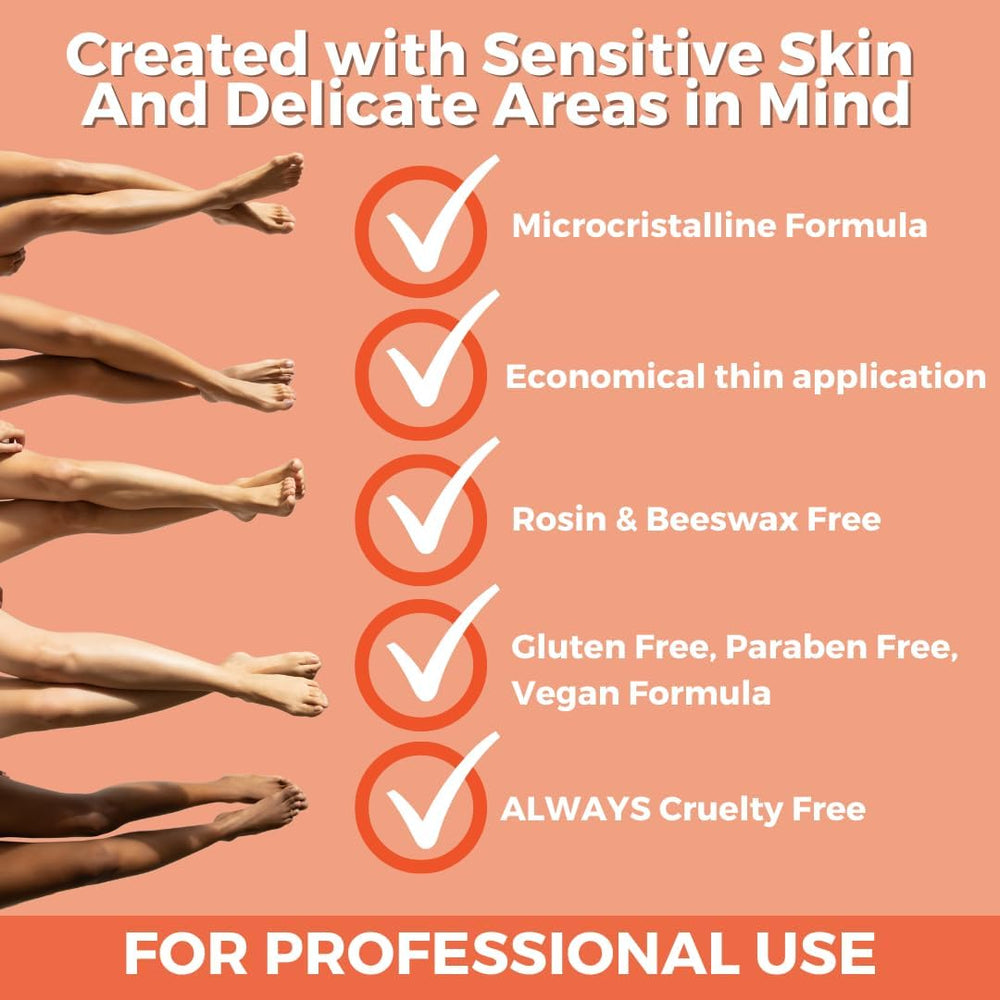 Low-temperature melting for client comfort with Cristalline wax.