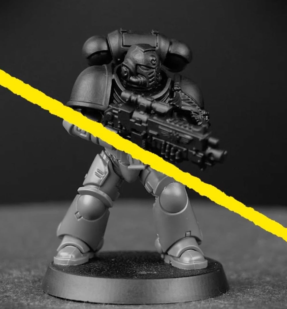 Citadel Chaos Black undercoat aids base coverage and color development on models.