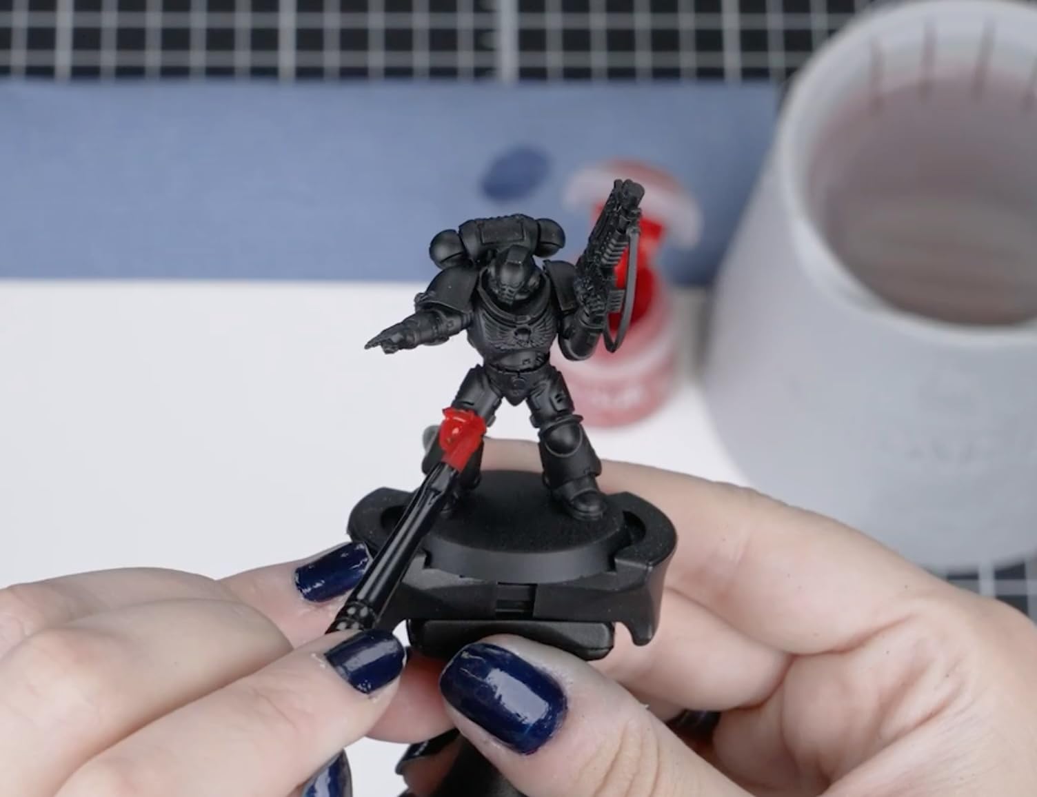 Citadel Chaos Black spray primer provides a uniform base for shading and highlights.