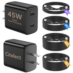 Citelect 45W dual-port charger block powering two devices
