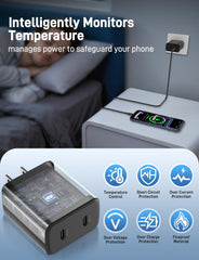 Citelect 6ft USB-C to USB-C cable for desk-to-wall charging