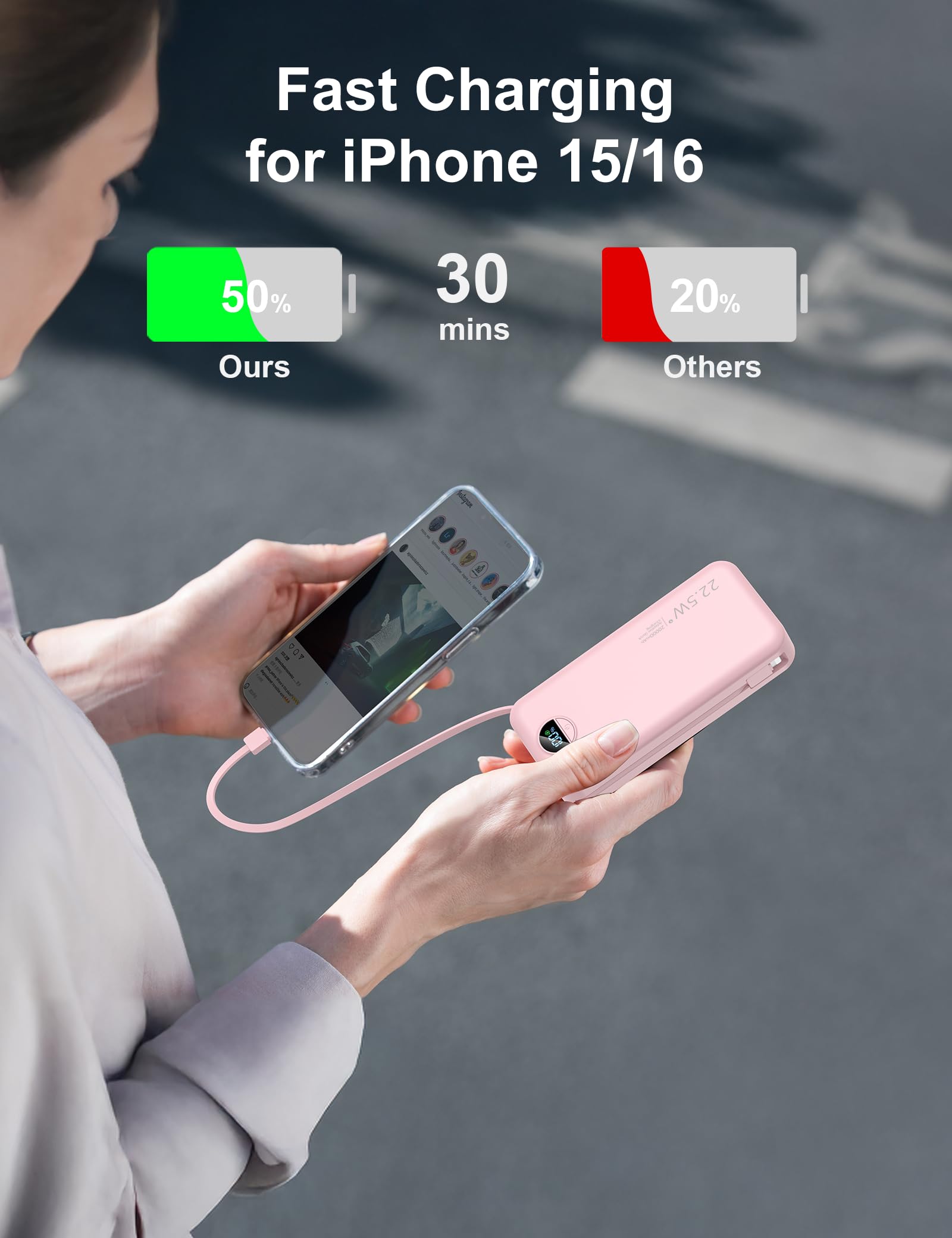 Citicr Fairy Pink portable charger blends style with practical travel power.
