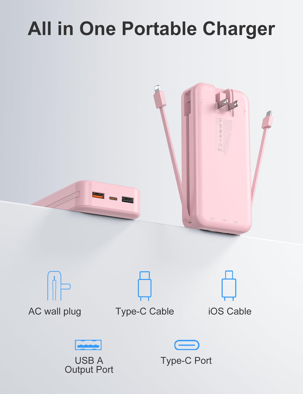 Citicr charger with fold-out AC plug for travel without extra adapters.
