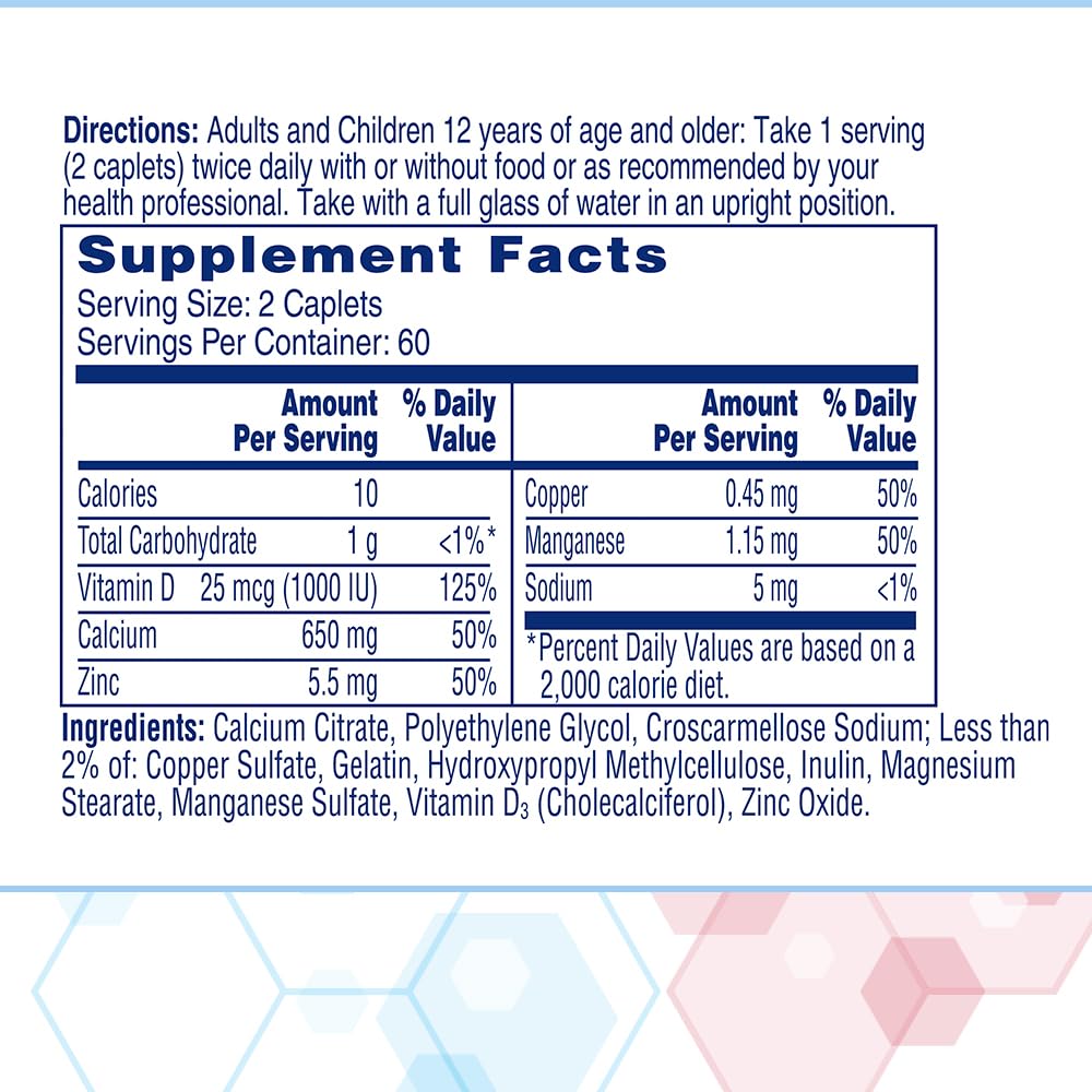Citracal Maximum Plus closeup on nutrition label and ingredients