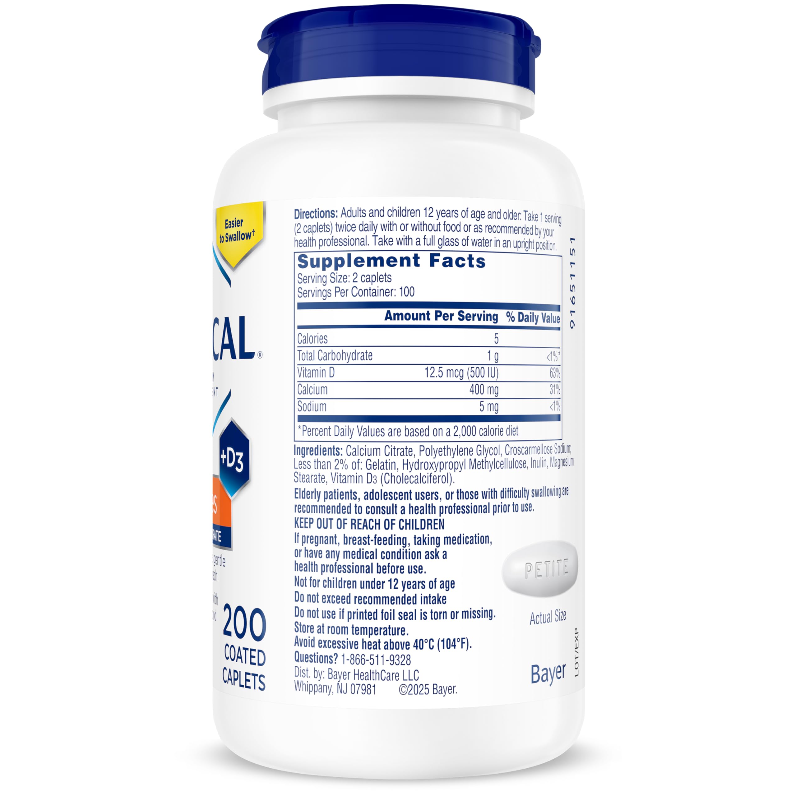 Citracal Petites brand is doctor and pharmacist recommended for calcium