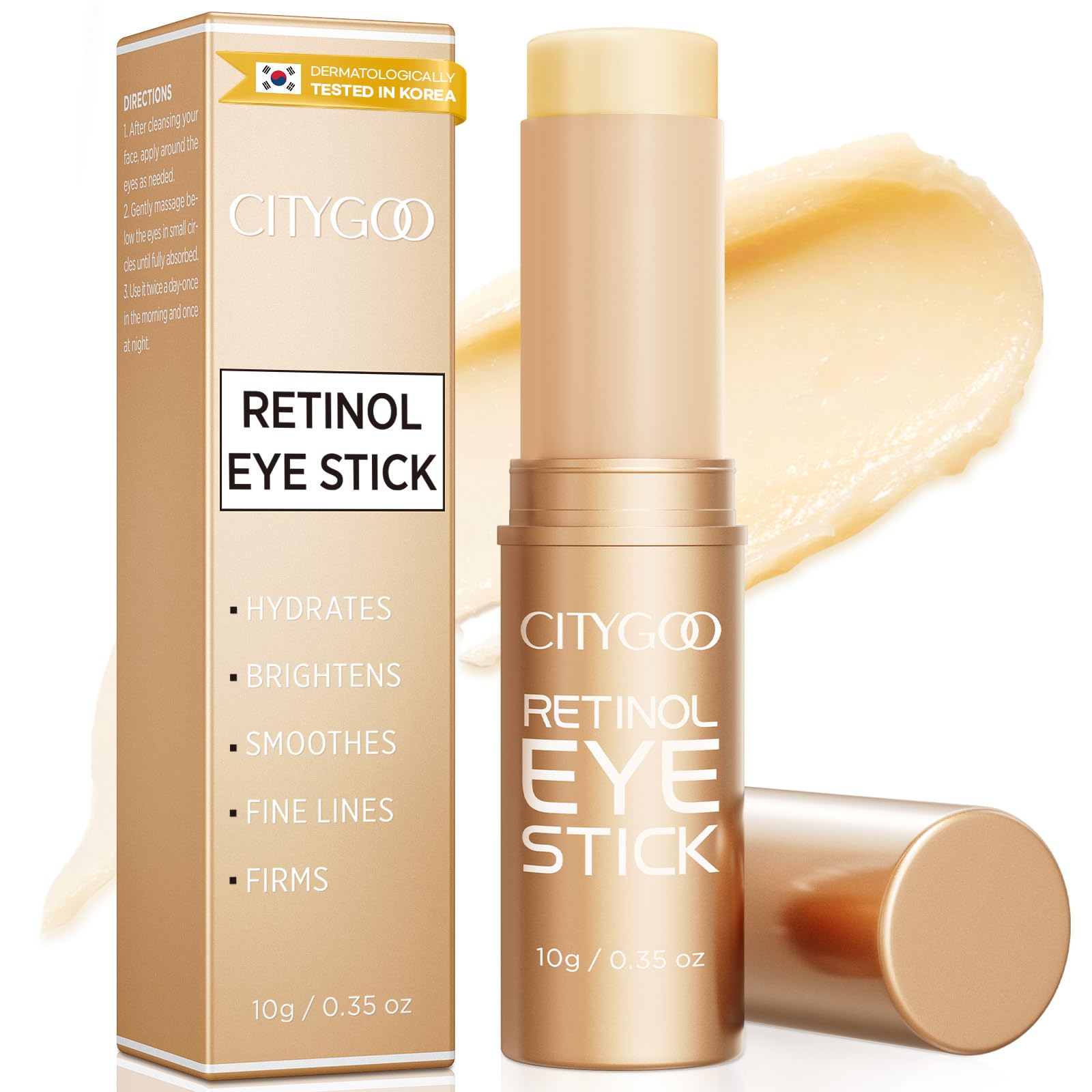 CITYGOO Retinol Eye Stick hydrates the under-eye area for smoother skin.