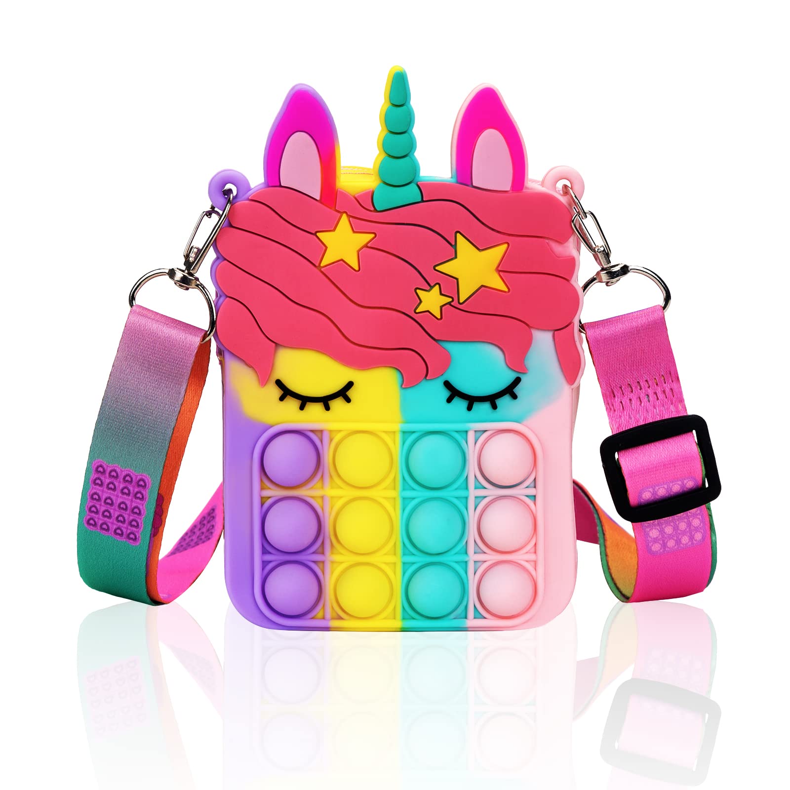 Civan Small Pop Purse unicorn front view for playful everyday use and travel.