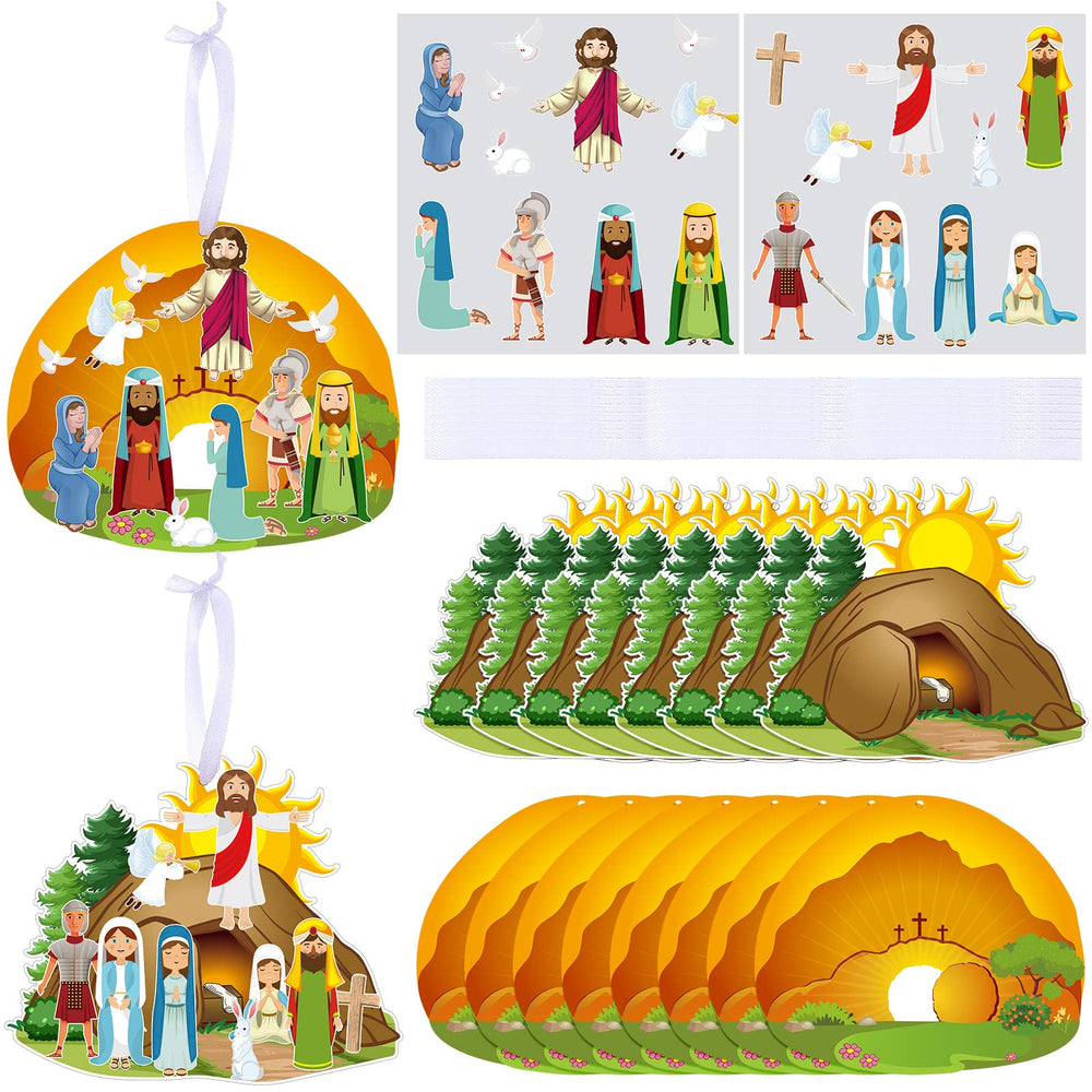 Civaner He Lives Easter egg pattern sticker for festive decor.