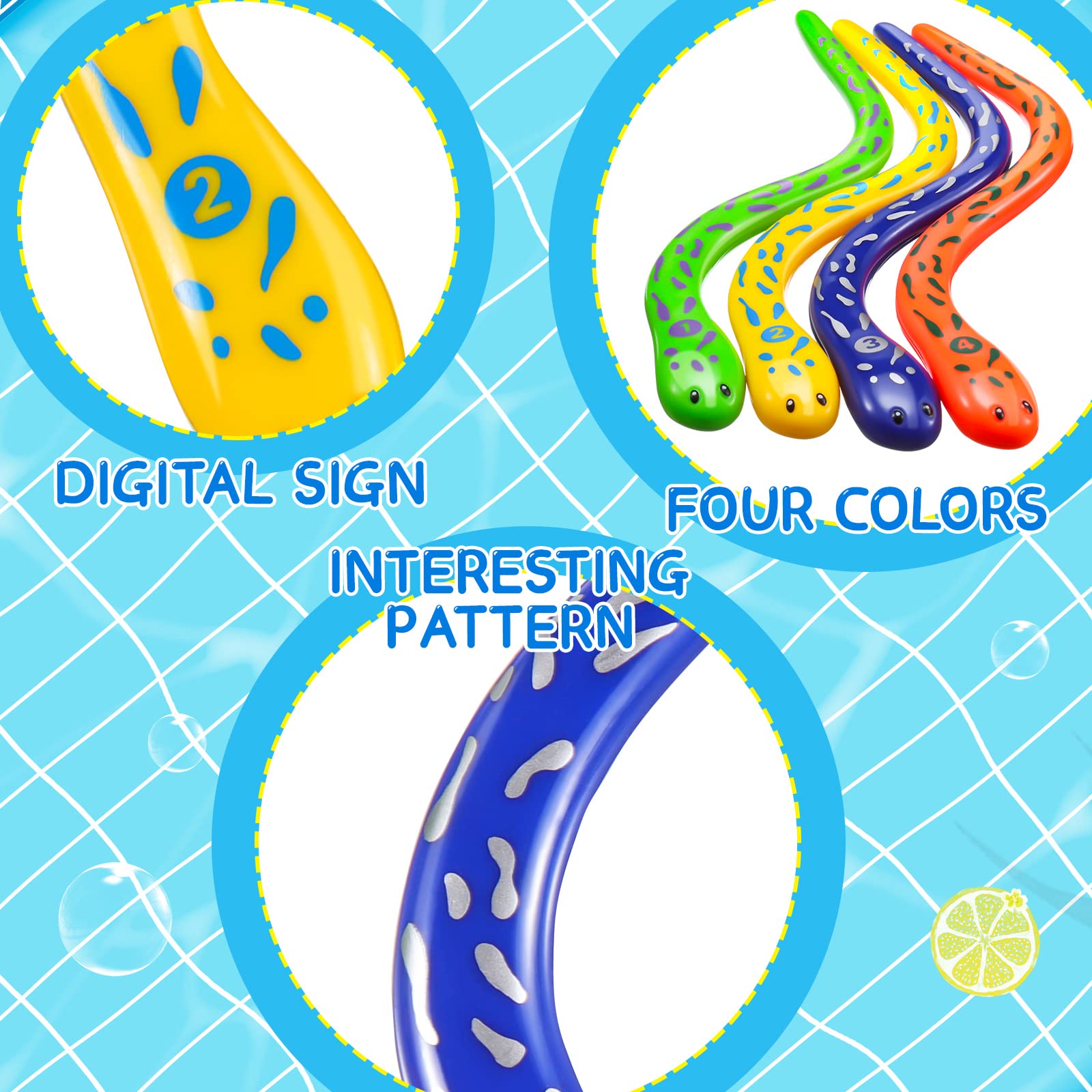 Civaner snake diving toy yellow brightens the pool and invites playful diving.