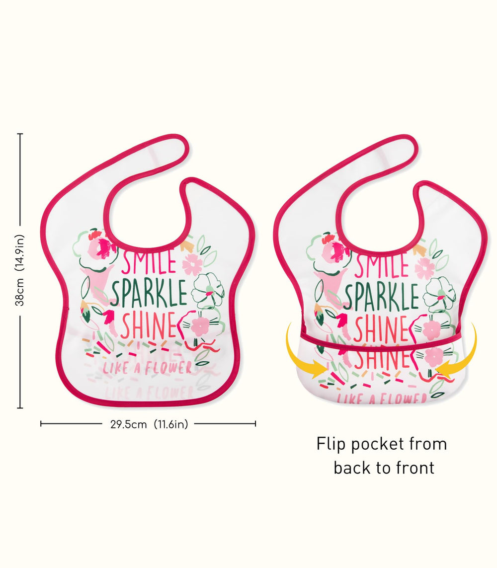 Civarua Kids pink floral bibs machine washable and easy to clean