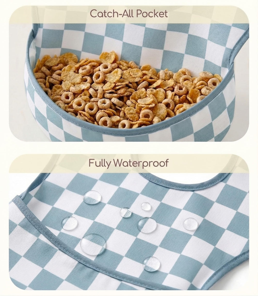 Civarua Kids Cherkerd bib folded for travel and packing