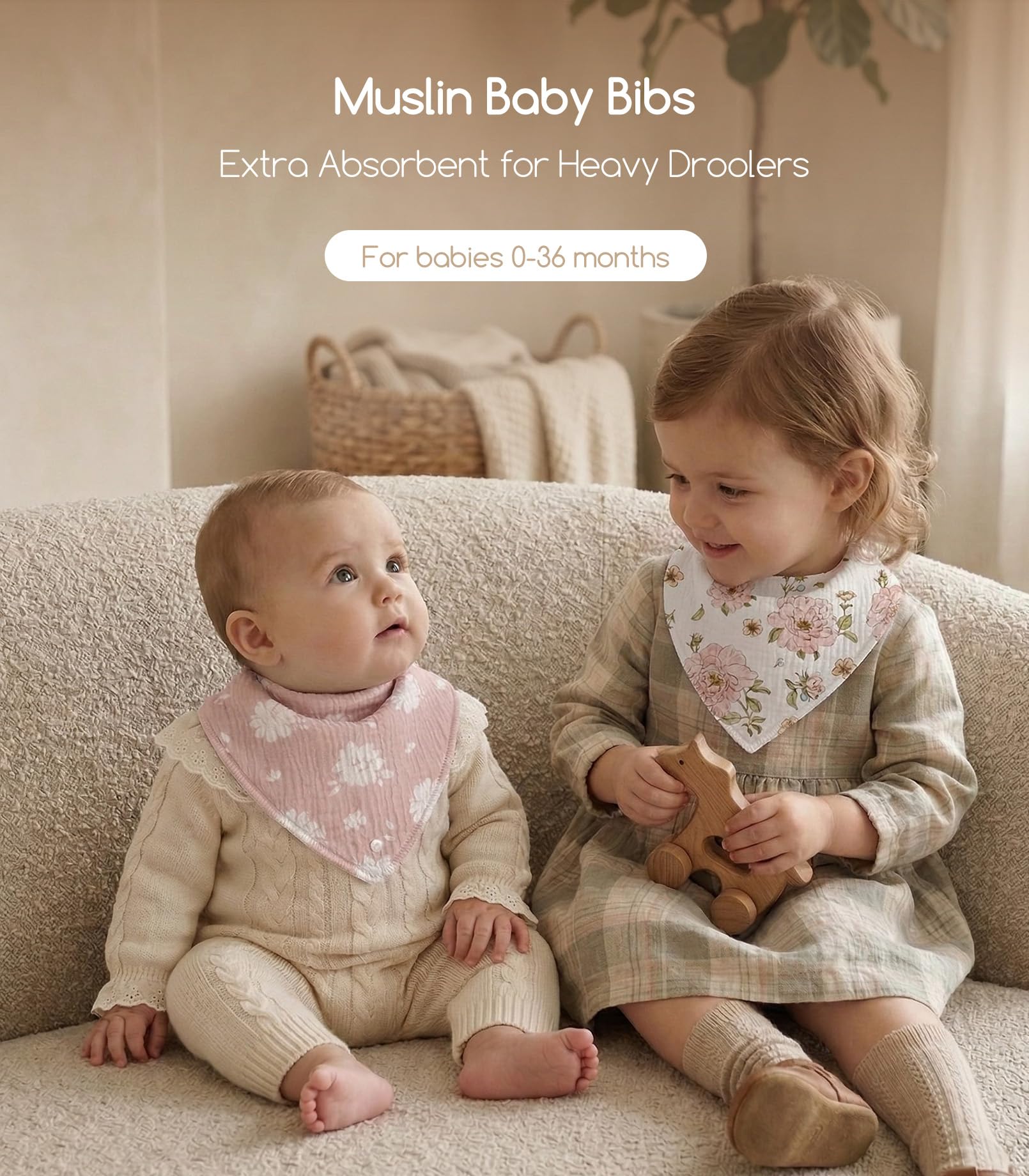CIVARUA KIDS Muslin Bibs: unisex design suitable for boys and girls.