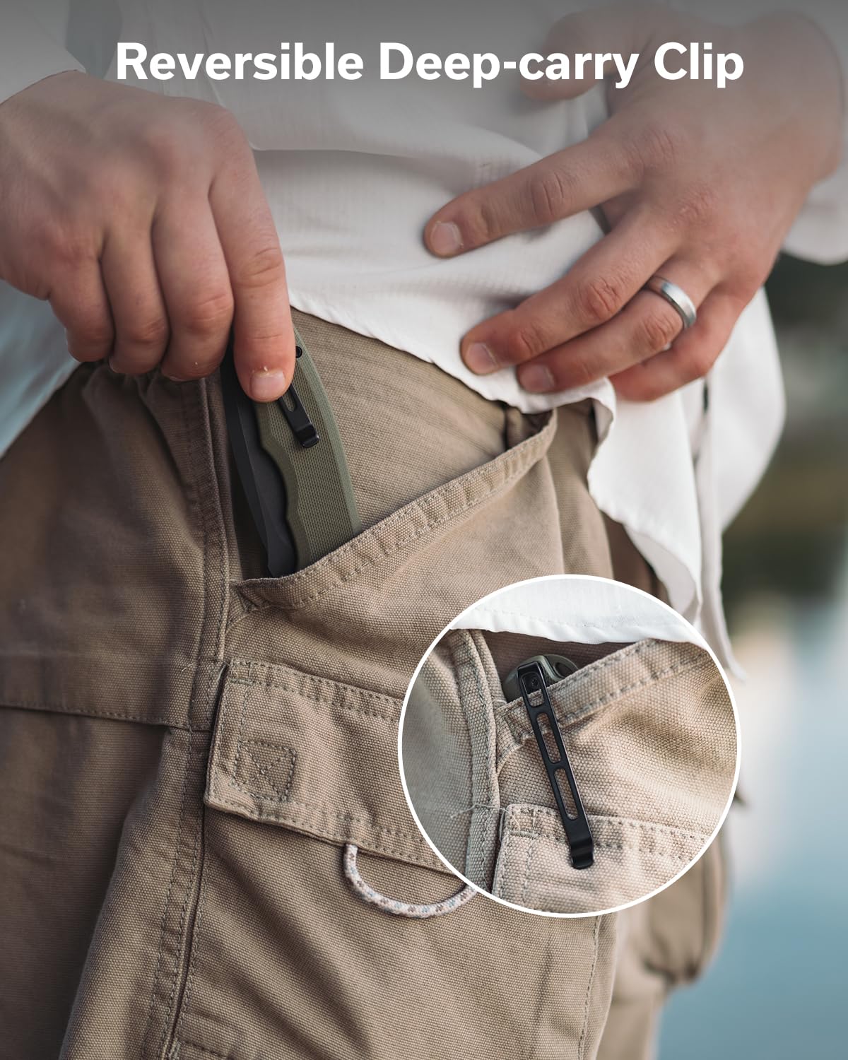 CIVIVI Praxis knife viewed folded profile for compact, portable carry.