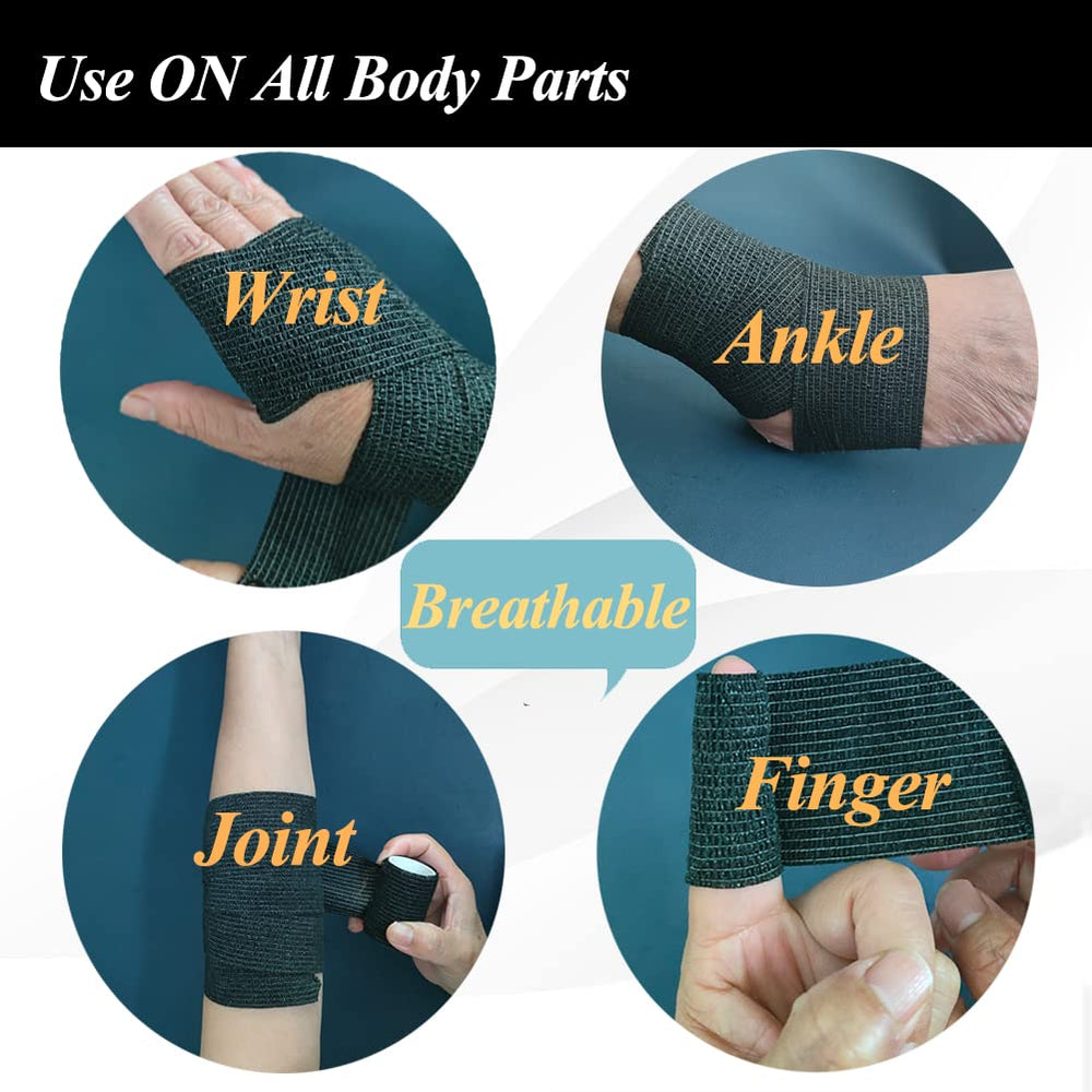 CIYAGPOOU cohesive bandage wrap 5 yards for versatile sports injuries.