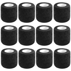 CIYAGPOOU self-adhesive bandage wrap 2in by 5yd black roll for secure coverage