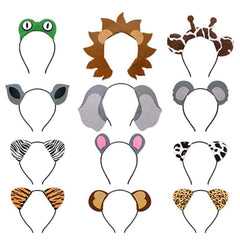 Ciyvolyeen Jungle Hippo Headband with soft plush ears for playful photo booth moments.