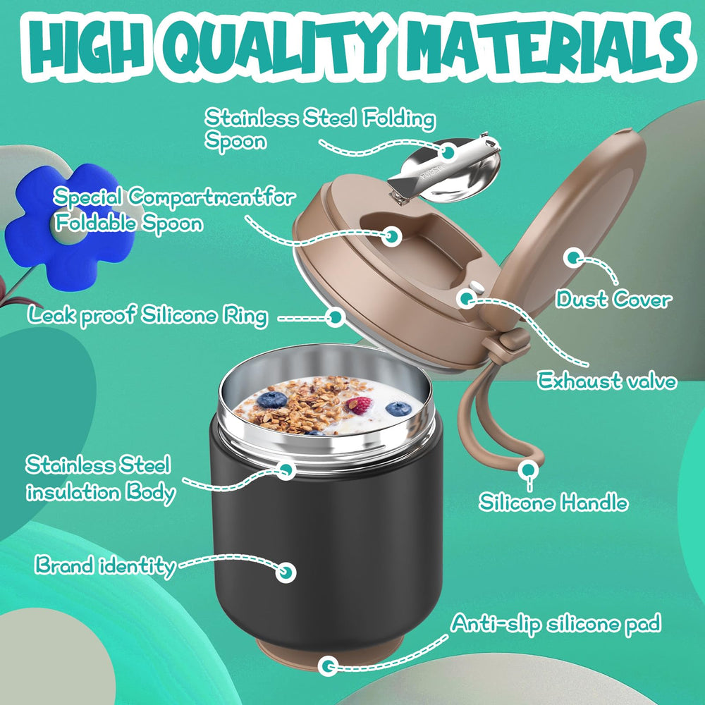 CJACJA black insulated container demonstrates leak-proof performance.
