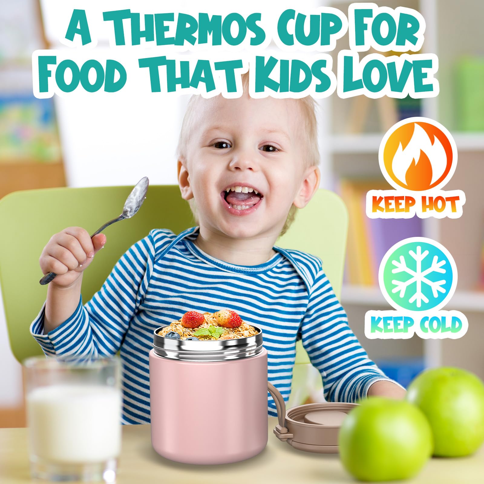 CJACJA soup thermo interior with stainless steel and vacuum seal