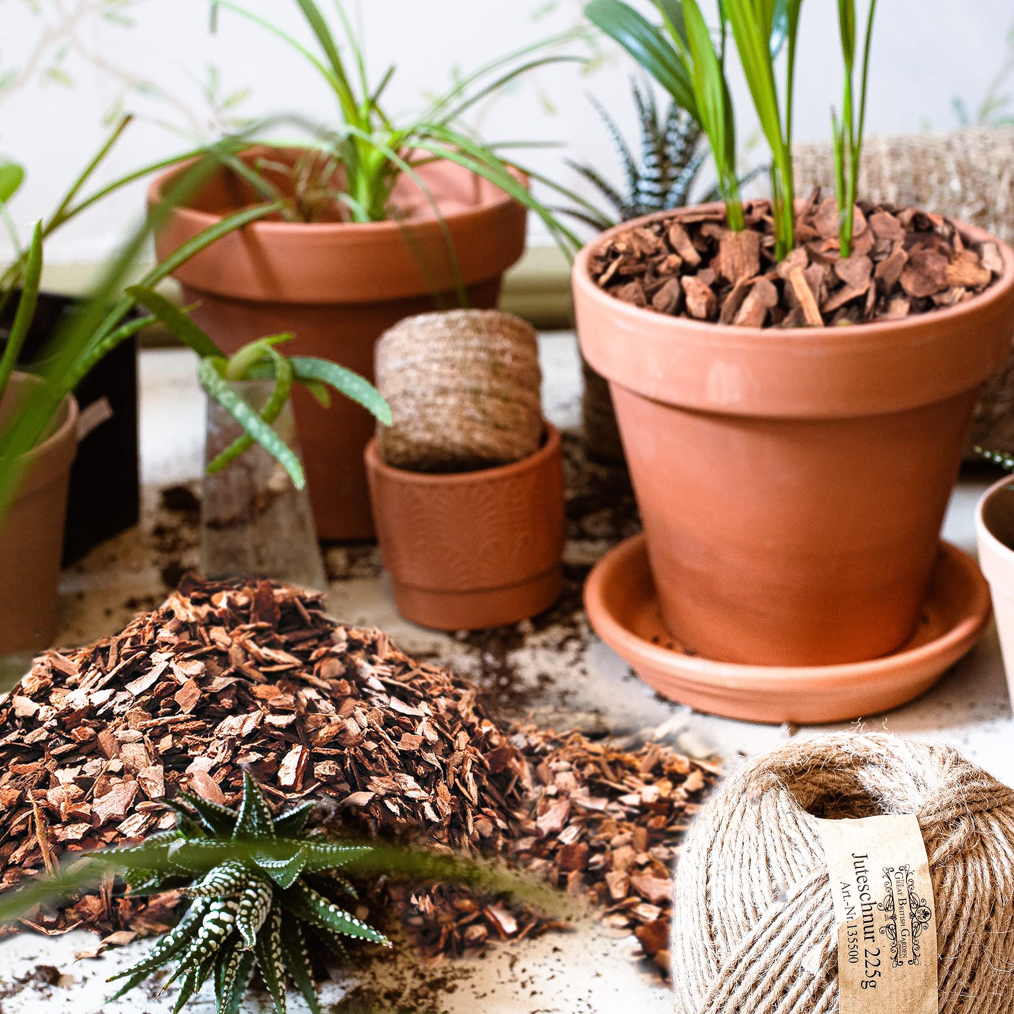 CJGQ orchid bark in a garden setting for soil health