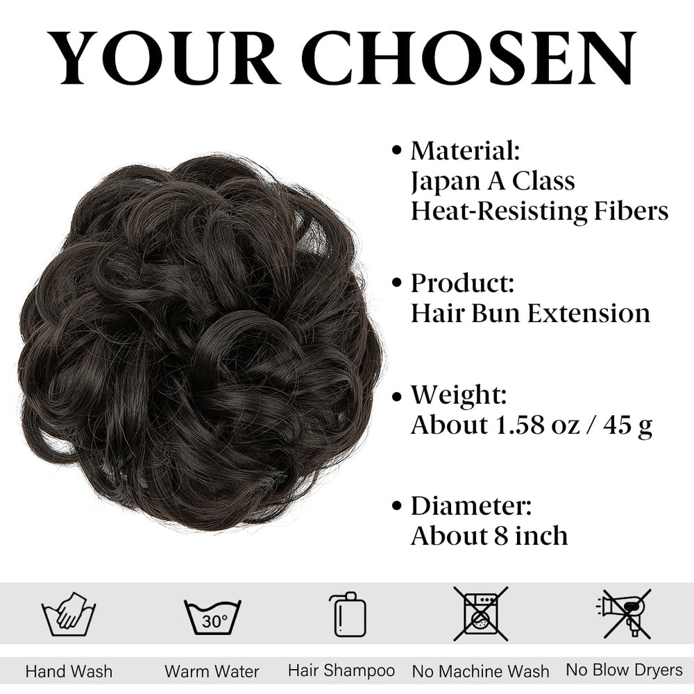 CJL HAIR wavy curly scrunchies creates textured chignon