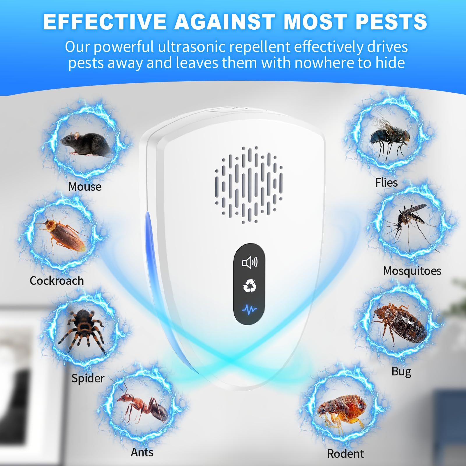CKCOEO pest repeller indoor application demonstrates safe, odor-free deterrence.