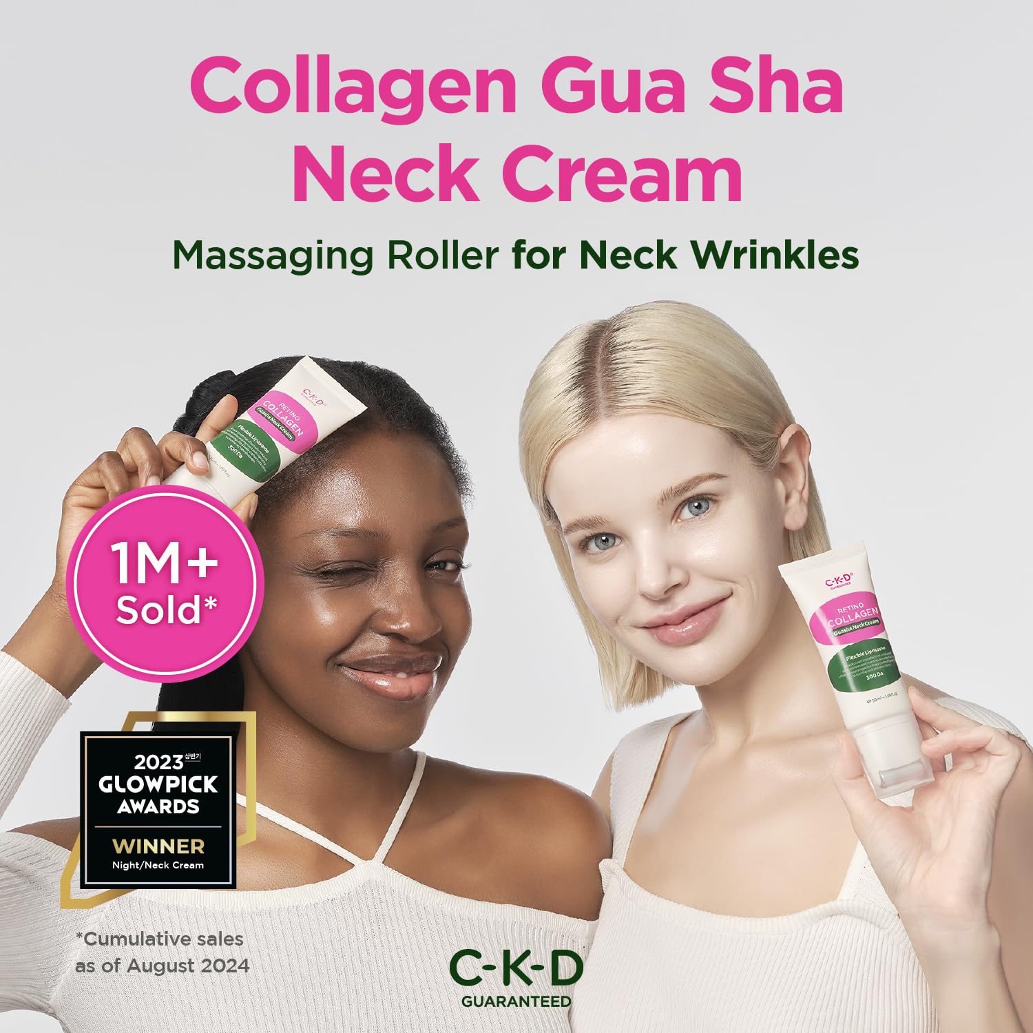 CKD Retino Collagen neck cream texture close-up ready for daily care.